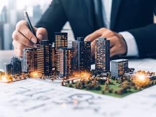 real estate developer prototyping urban architecture for city planning