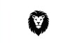 © Mufarokah - Lion head silhouette with thick mane, looking straight ahead, centered on a plain background for logo design