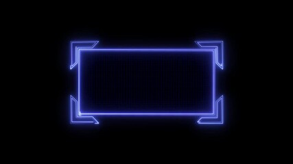 Digital display glowing neon tech frames backdrop set. set against a backdrop of intricate circuit board patterns, ready for your text or design. Perfect for showcasing modern technology,