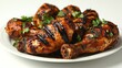© SlashStd - Grilled chicken legs, cilantro garnish, white plate, food photography, recipe illustration