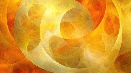 Wall Mural - Bright swirling patterns in warm hues of yellow and orange create a dynamic abstract visual experience. Generative AI