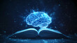 © jiejie - Glowing Brain on Book in Dark Background