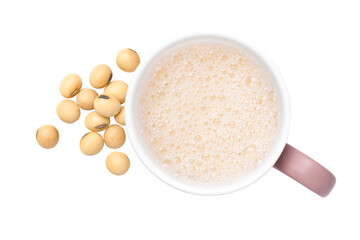 Wall Mural - Soy milk with soy beans isolated