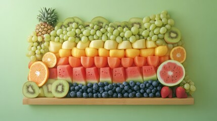 Wall Mural - Colorful fruit platter, summer, kitchen, healthy food, recipe