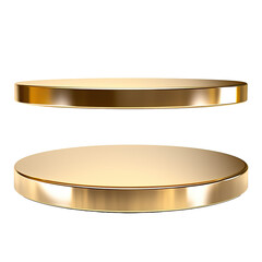 gold round pedestal display isolated on transparent background