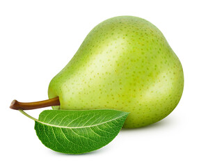 Wall Mural - Pear isolated. Pear on white background. Pear clipping path