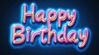 © Chaiyaporn - Bright Neon Happy Birthday Celebration Design in Vibrant Colors