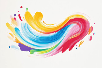 Wall Mural - Colorful abstract paint swirl creating a dynamic flow on white background