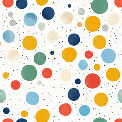 Wall Mural - seamless colorful polka dot pattern with vibrant circular designs on a white background