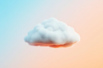 Canvas Print - soft fluffy cloud floating in a pastel sky gradient background