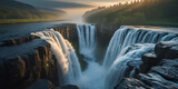 Waterfall In The Mountains