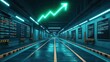 © afif - Futuristic factory growth upward trend in digital data center