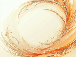 Wall Mural - Swirling orange and gold abstract design with delicate embellishments