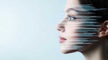 Woman's Face with Digital Overlay