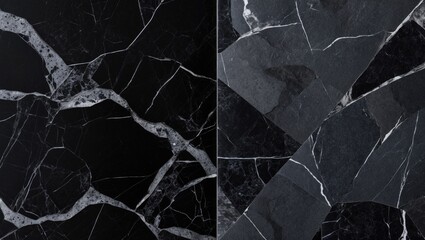 Aufkleber - Elegant black marble textures showcasing the sophistication of Portoro marble and granite, ideal for luxurious interior design applications.