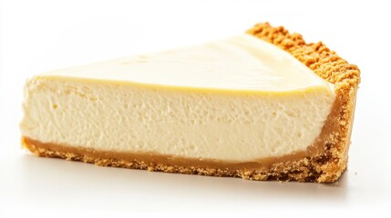 Wall Mural - Creamy cheesecake slice with a golden crumb crust, perfect for dessert or special occasions