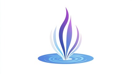 Wall Mural - Abstract water flame design logo