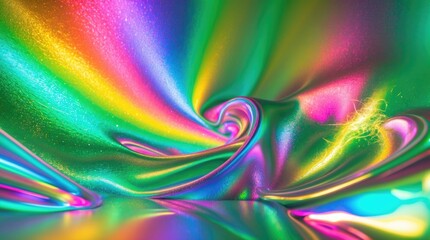 Wall Mural - colorful holographic spectrum abstract background with swirling rainbow gradient textures and vibran