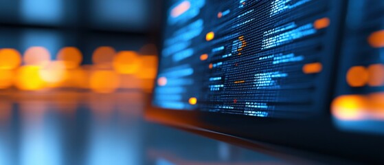 computer code on screen with blurred background