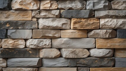 Wall Mural - Natural stone wall texture for background or design use in architecture and interior decoration projects.