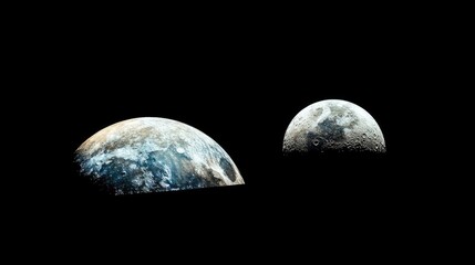 Wall Mural - striking celestial duet featuring earth and moon in a harmonious cosmic dance captured in high detai