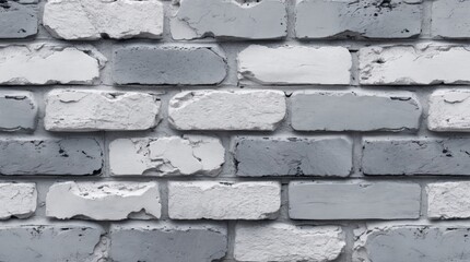 Poster - Gray and white distressed brick wall texture suitable for backgrounds and interior design projects.