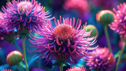 Aufkleber - Vibrant Globe Amaranth Flowers in Bloom with Colorful Petals and a Dreamy Background