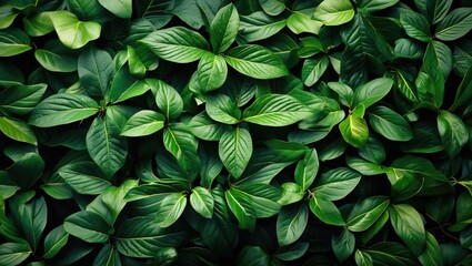 Aufkleber - Lush Green Leaves Close-Up Background Perfect for Nature and Textural Themes