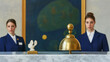 © Purple_Lamp - Elegant Hotel Reception with Uniformed Staff and Classic Service Bell