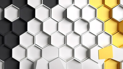 Wall Mural - abstract white honeycomb pattern with inset hexagons for contemporary design