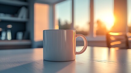 Sticker - Sunrise kitchen mug; peaceful morning coffee