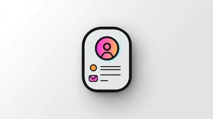Profile, contact, information, app, interface, design, digital, modern