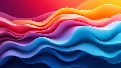 Aufkleber - Abstract playful color waves in vibrant hues. The flowing patterns create a dynamic and energetic design