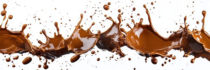 Poster - Creative graphic layout showcasing fluid chocolate splashes for advertising concepts