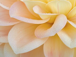 Poster - Vibrant spring blossoms form a breathtaking floral tapestry. Close-up of petals shimmering with morning dew beneath gentle sunlight.