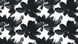 © Mikhail - Abstract monochrome flowers painted with brush strokes seamless pattern. Black and white colors flowers graphic design art. Black ink drawing on white background. AI artwork.