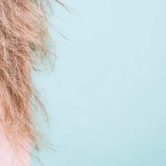 Poster - Close up view of frayed hair tips revealing split ends and textured strands with space for text. Generative AI