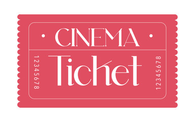 Wall Mural - Cinema Ticket, Admit one ticket, red vintage ticket