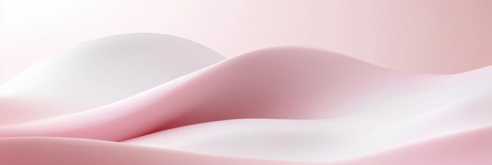 Aufkleber - Soft pink waves create a serene and calming backdrop with gentle curves and smooth textures. Generative AI