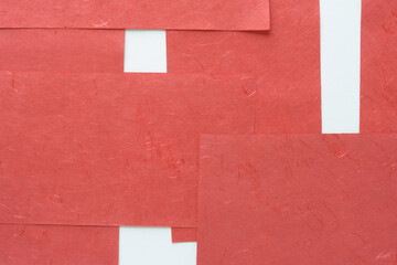 Wall Mural - layered red paper on white