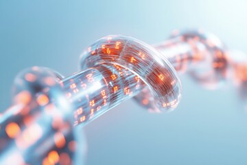 Digital Data Chain Link: Abstract Technology Concept