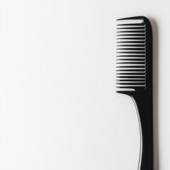 Fototapete - Close up view of a black comb with strands of hair, perfect for showcasing hair care or styling ideas. Generative AI