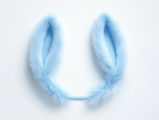 blue bunny ears headband on white background