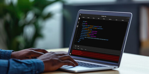 software development programming on computer screen for brisk application and program coding