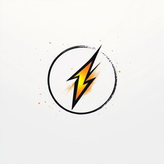 Abstract lightning graphic, circle background, graphic design element