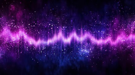 abstract cosmic sound wave; digital art, purple, blue