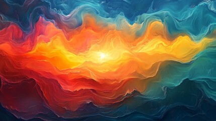 Wall Mural - A colorful abstract sea of clouds