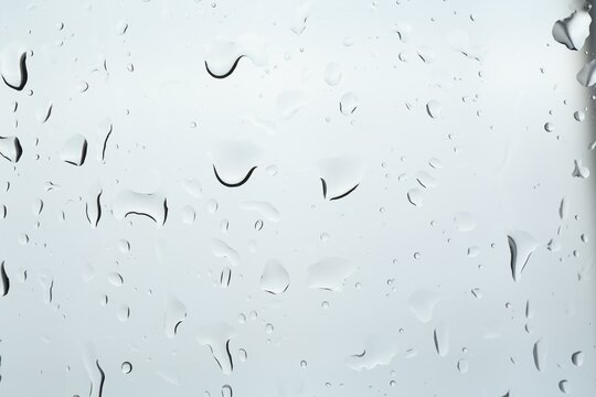Wall Mural -  - many water drops on light glass surface, closeup