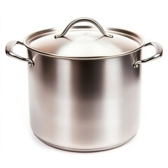 Wall Mural - Stainless Steel Cooking Pot with Lid for Kitchen Use, Kitchenware concept.