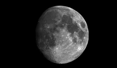 Wall Mural - Beautiful moon in one of its phases on a black background